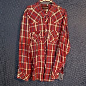 Rockmount Ranch Wear Red Plaid Men's Casual Shirt